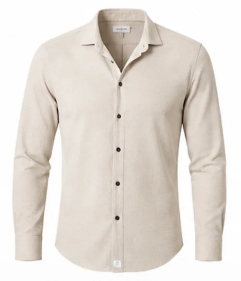 Olive green mandarin collar shirt